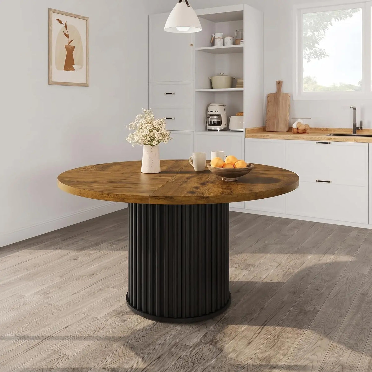 Garvee Farmhouse Round Dining Table for Modern Living Spaces