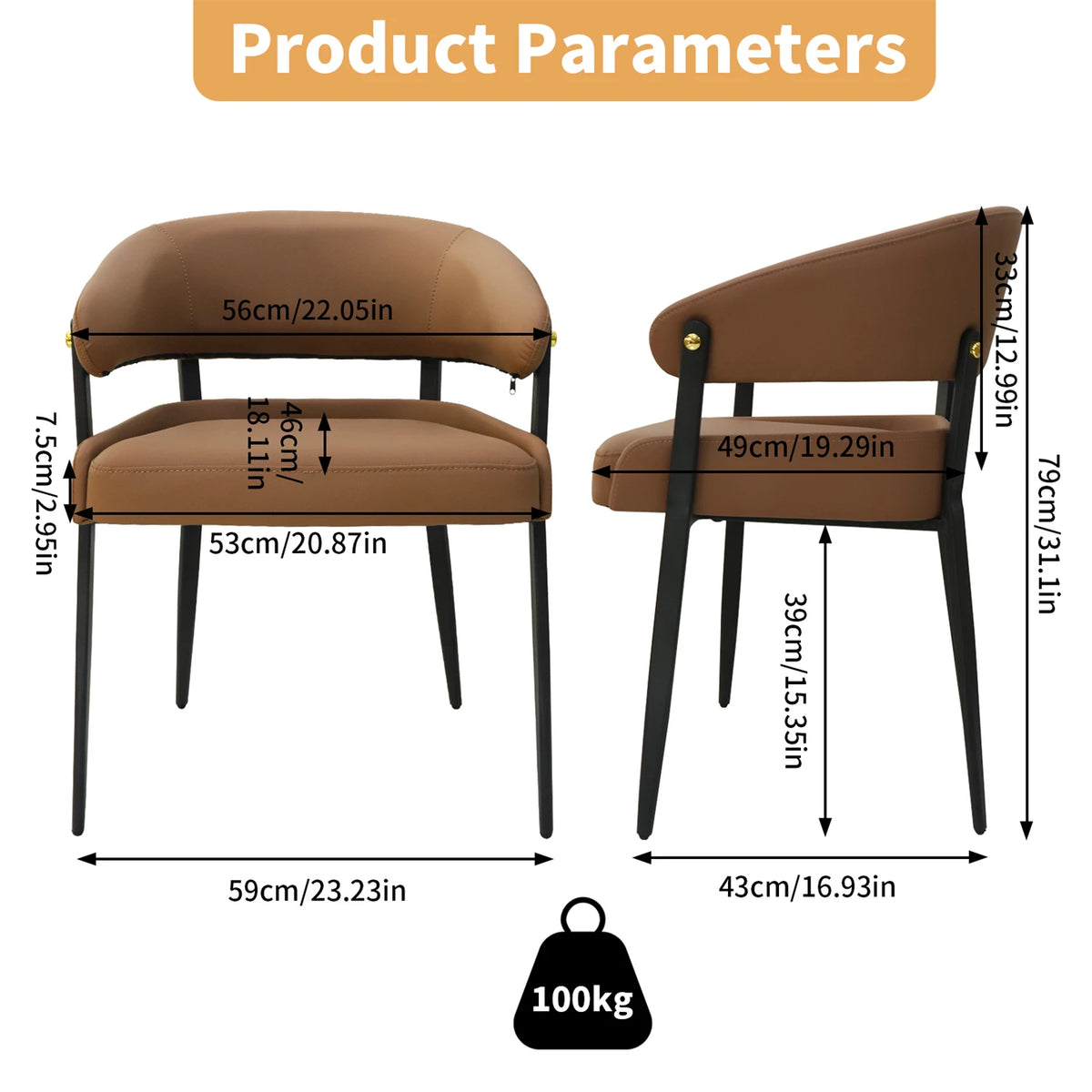 Modern Luxury Kitchen Dining Chairs Set Microfiber Leather Upholstered Finish