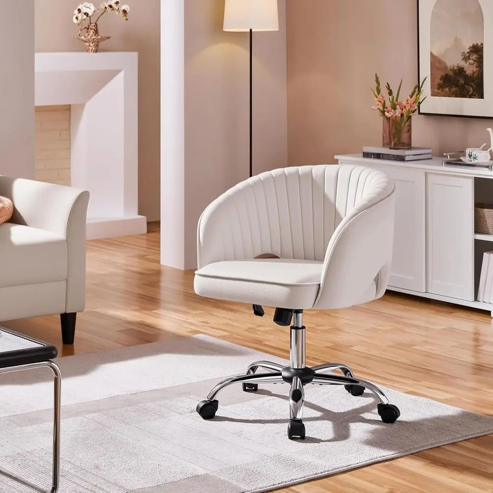Cute Desk Chair Velvet Vanity Chair with Wheels Home Oice Upholstered ern Swivel Armchair with Tuted Barrel Back or Study, Vanit