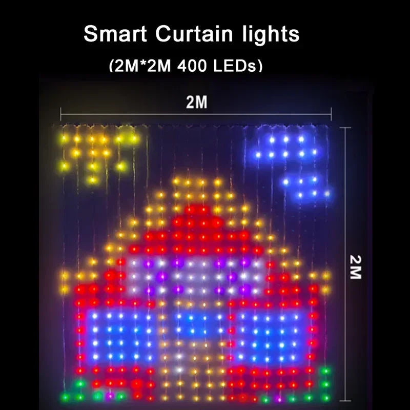 LED Curtain Lights With Music Sync App And Remote Control