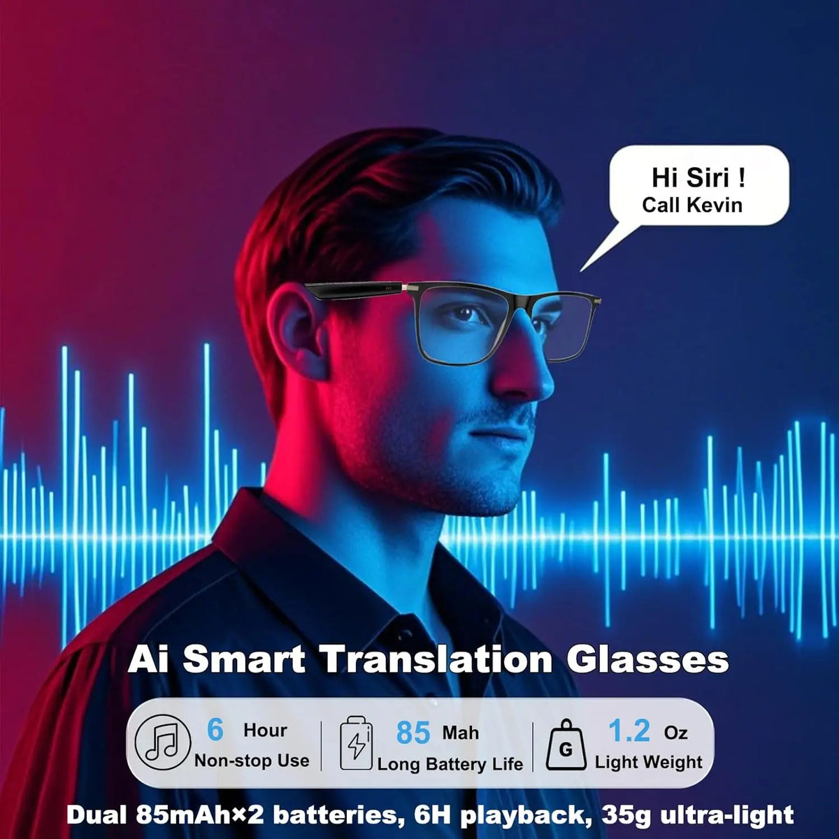 Giinova Ai Real Time Translator Smart Glasses With Photochromic Lenses