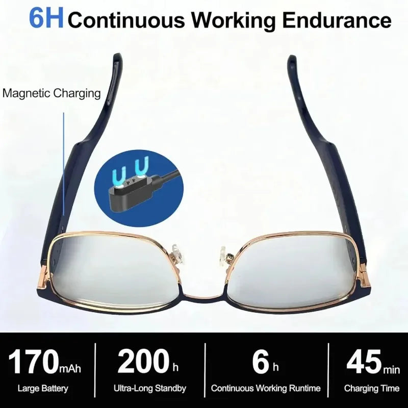 VUB Bluetooth Audio Reading Glasses For Blue Light Blocking
