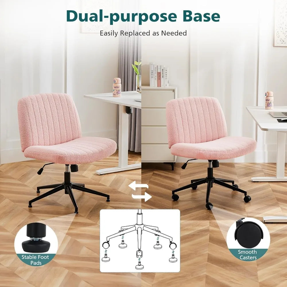 Cross Chairs With Wheels Wide Seat Swivel Home Office Chair