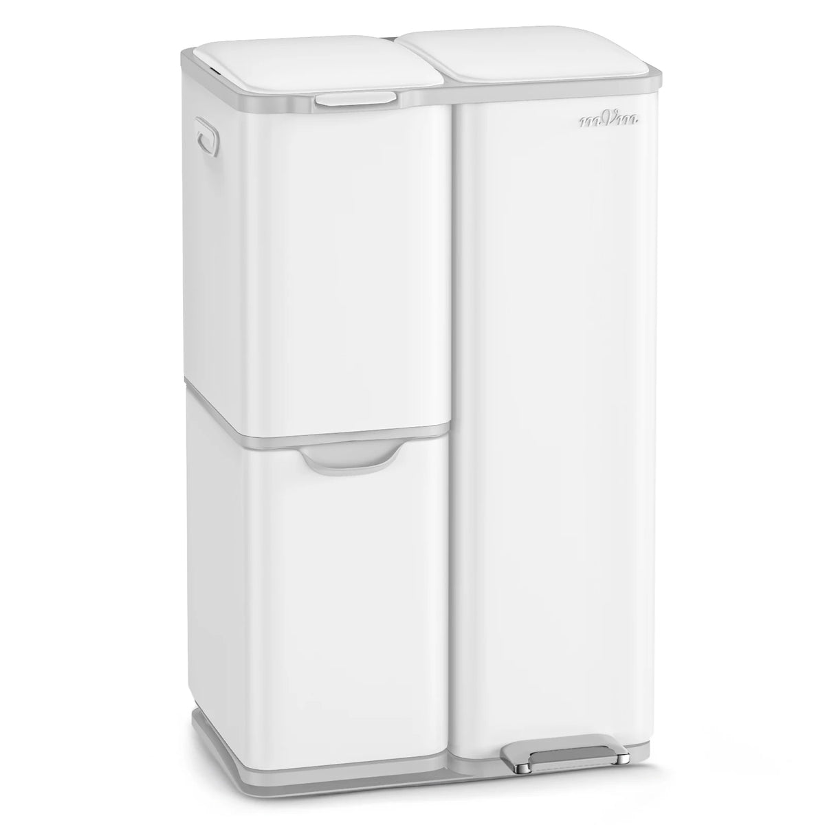 mVm Three Compartment Stainless Steel Recycling Trash Can