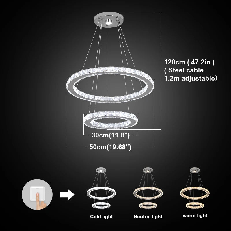 GreeLustr Modern Crystal LED Chandelier for Dining Room Decor