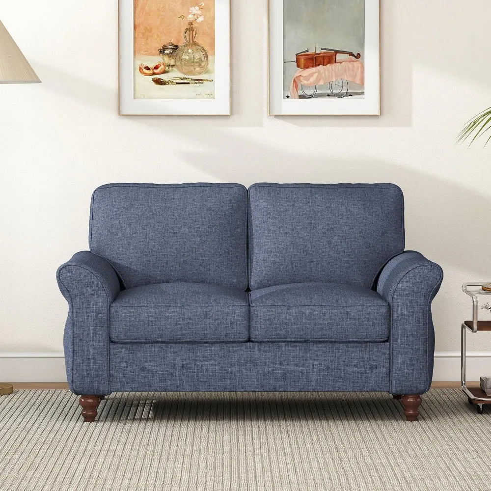 57" Comfortable Loveseat Sofa for Living Room, Apartment, Office, Blue