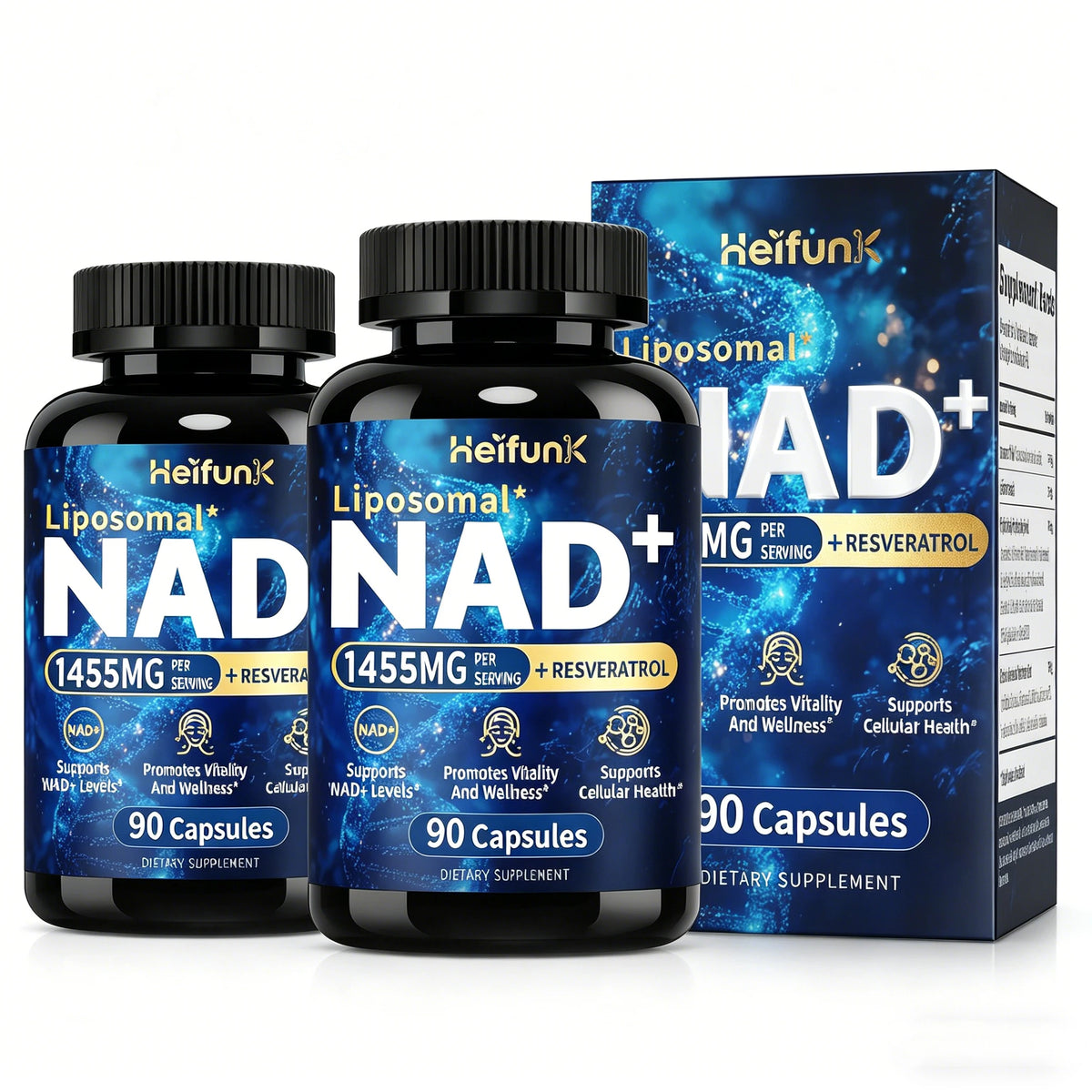 NAD Plus Boost With Resveratrol For Cellular Vitality And Energy