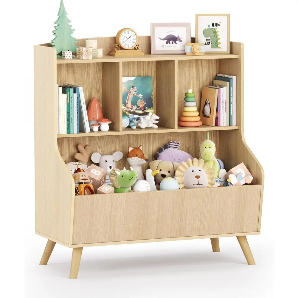 Lism 3-Tier Wooden Bookshelf with Spacious Top Slot