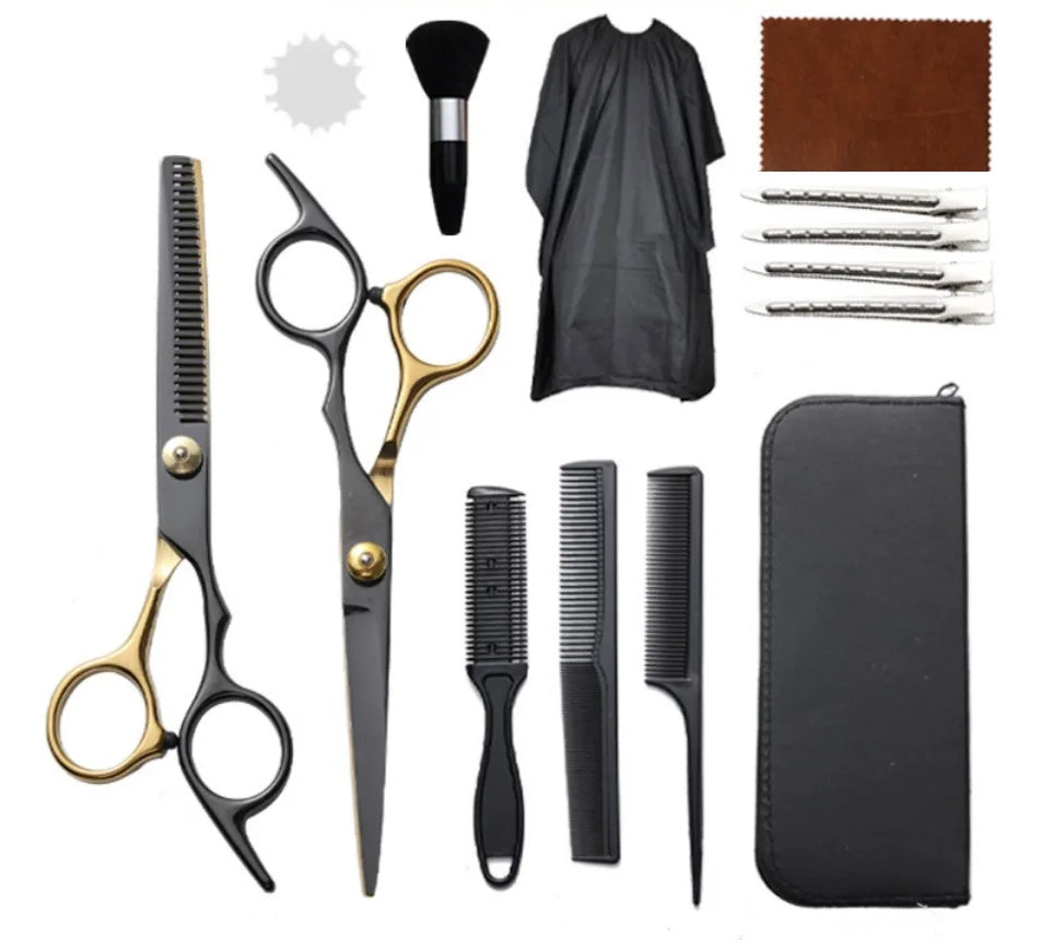 Professional Stainless Steel Hair Cutting Scissors Kit With Thinning Shears