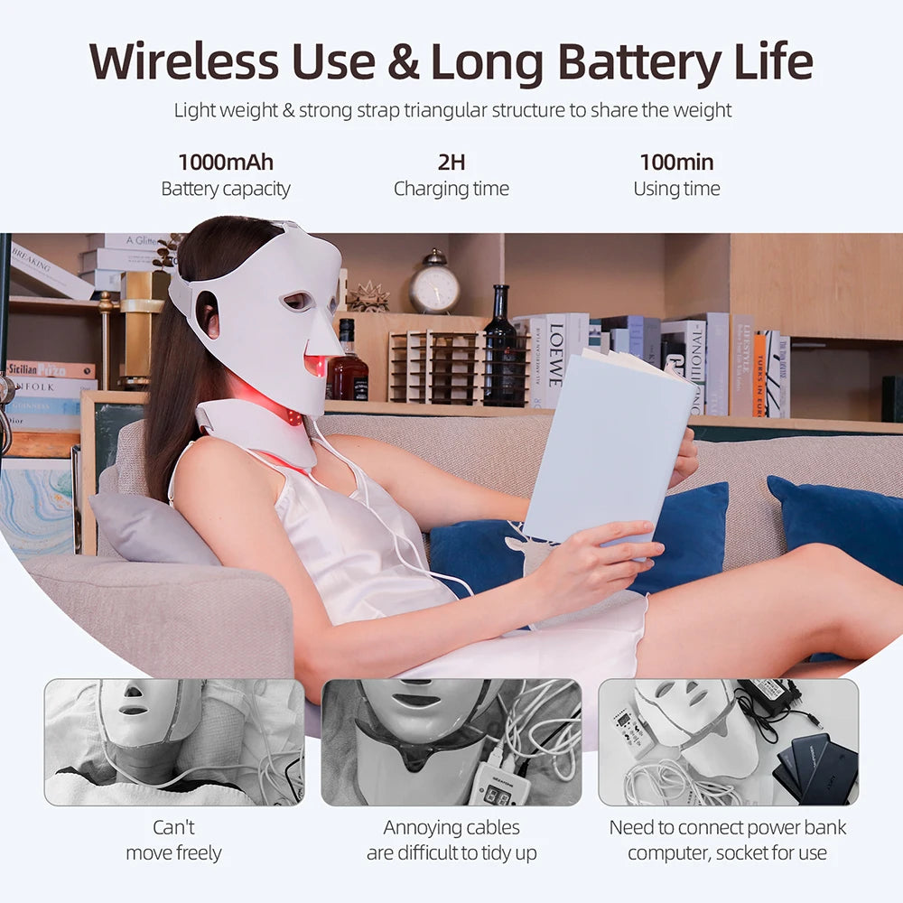 Foreverlily LED Mask for Face and Neck Light Therapy