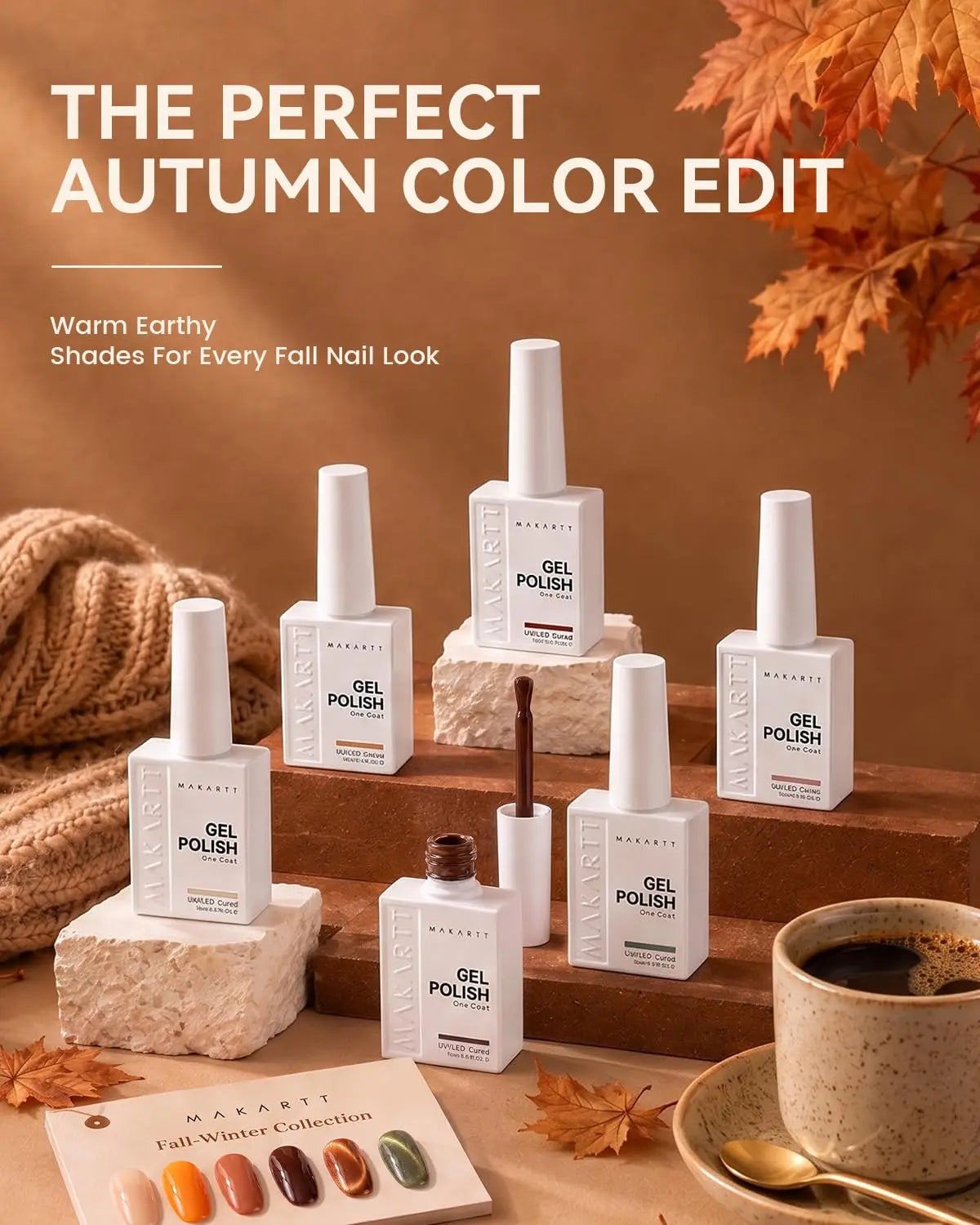 Makartt Fall Cat Eye Gel Polish Set HEMA Free Durable Longwearing