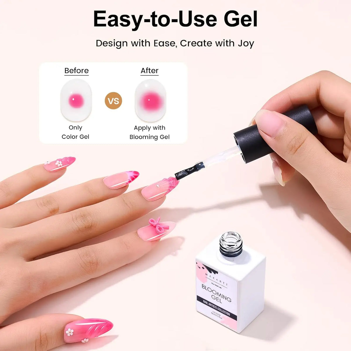 Makartt Blooming Gel Polish Clear UV Soak Off With Brush