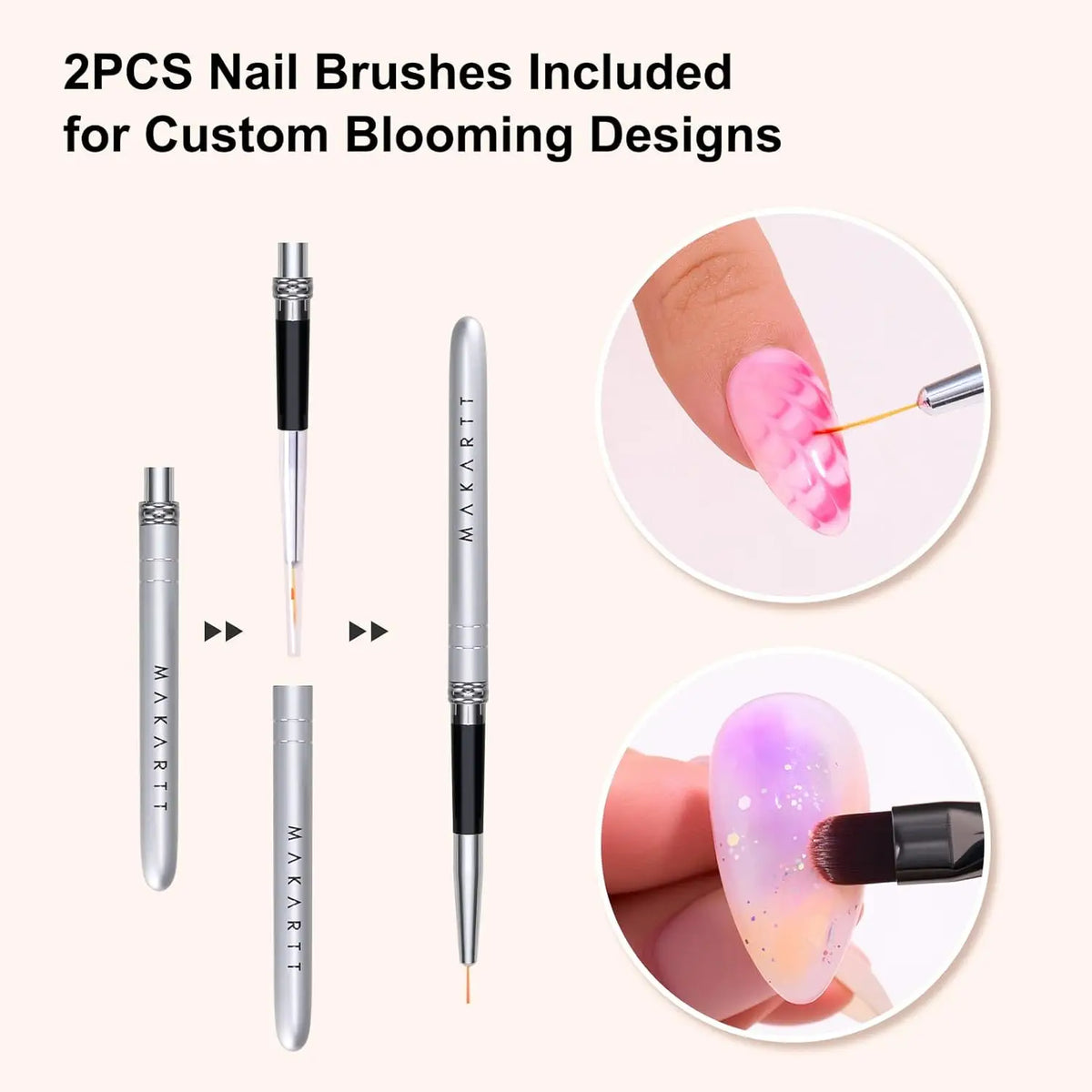 Makartt Blooming Gel Polish Clear UV Soak Off With Brush
