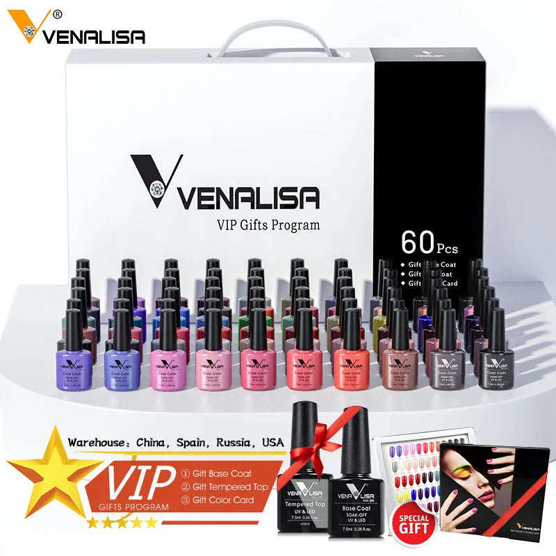 VENALISA VIP Gel Nail Polish Kit 60 Color Set Premium