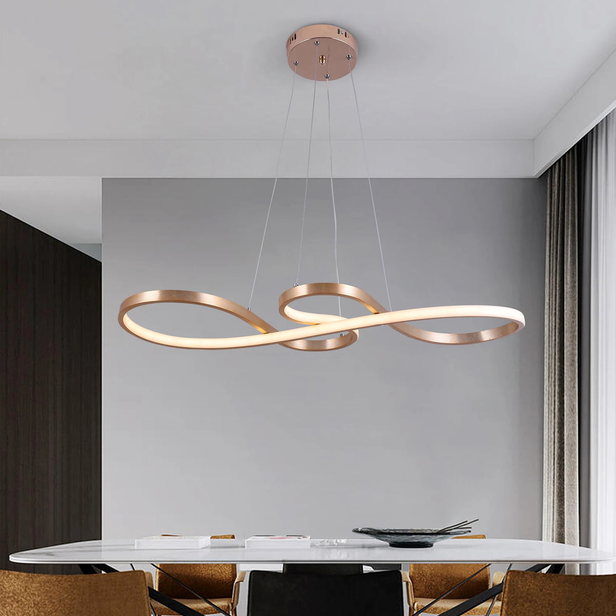 GreeLustr Modern Dimmable Acrylic Pendant LED Chandelier For Living Room