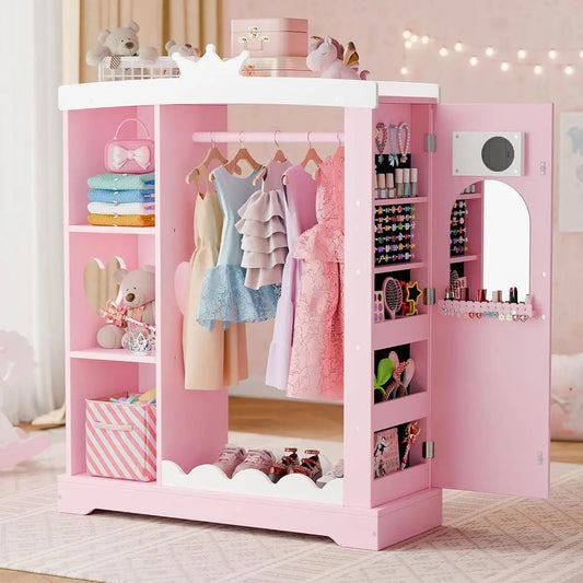 LISM Kids Armoire with Jewelry cabinet and Mirror