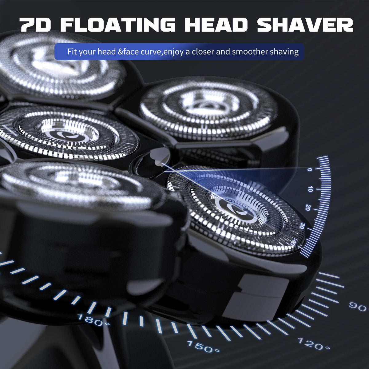 SEJOY 7D Magnetic Floating Head Shaver For Men USB Rechargeable