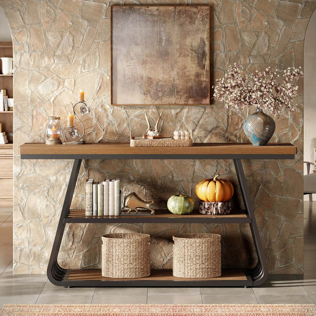 Tribesigns Entryway Table With Shelves 3 Tier Console Table