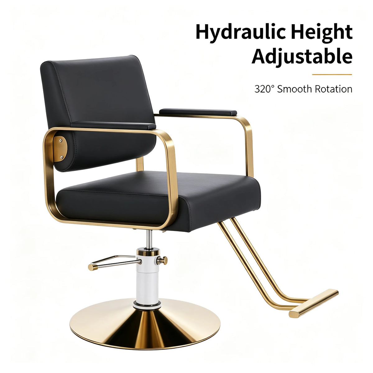 Hydraulic Rotating Salon Chair for Barbers and Stylists with Pump