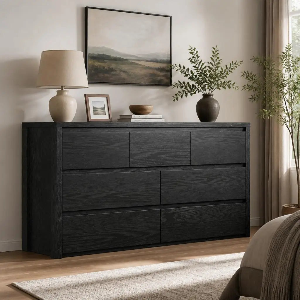 GAOMON Modern 7 Drawer Wooden Dresser With Spacious Storage