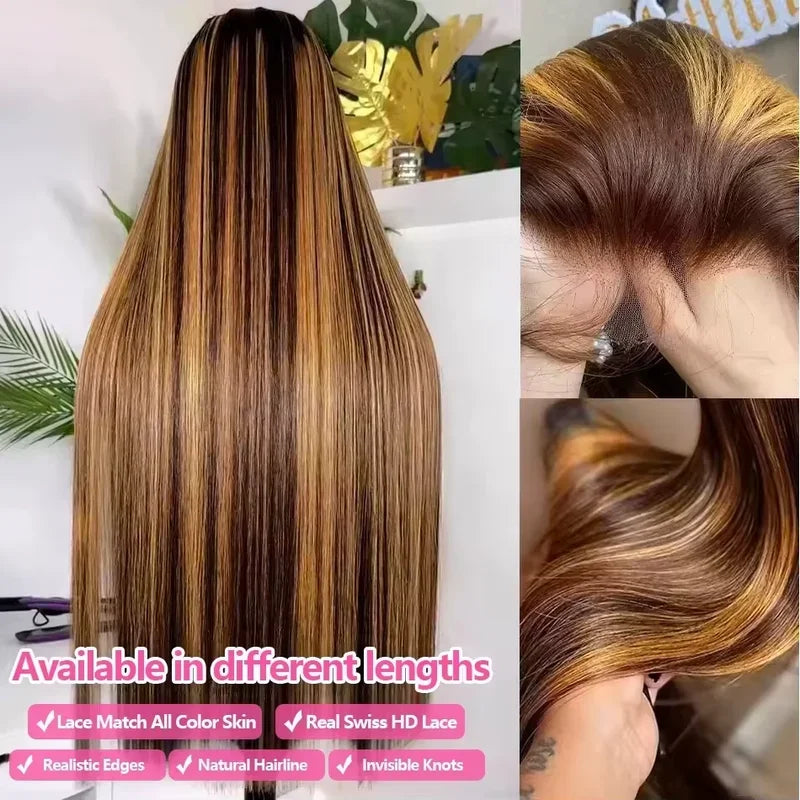BUNGIOL Glueless Human Hair Lace Front Wig Pre Plucked Hairline