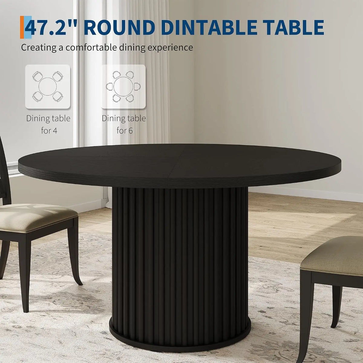 Garvee Farmhouse Round Dining Table for Modern Living Spaces