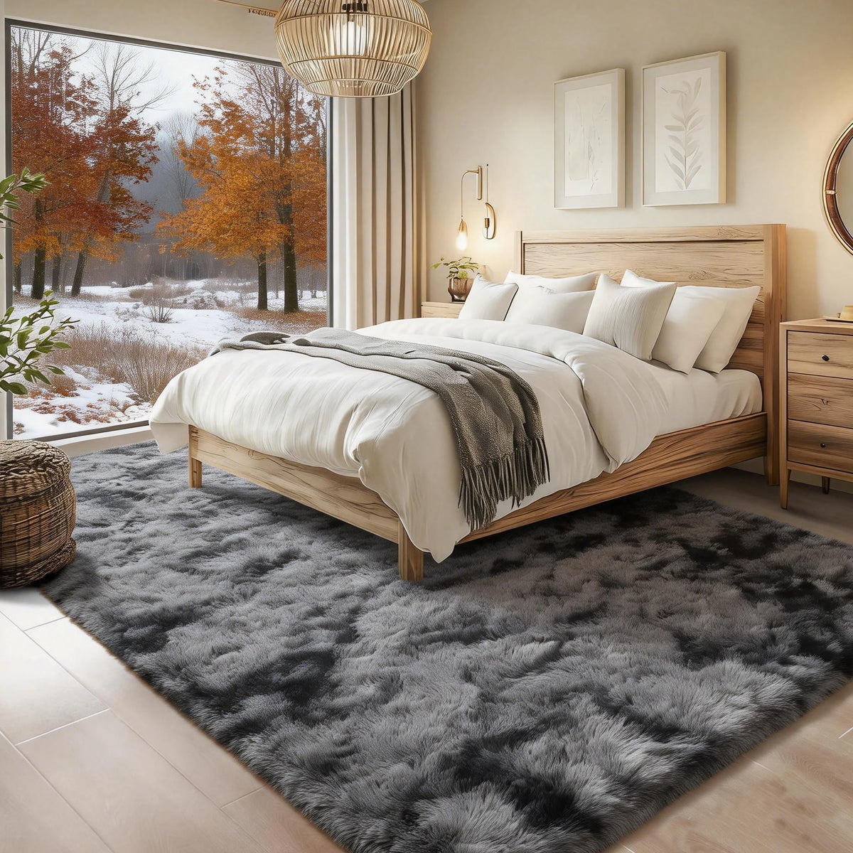 6x9 Ft Large Shag Rugs for Living Room Decor, Tie-Dyed Ultra Soft Fluffy Furry Area Rugs for Bedroom Indoor Floor, Aesthetic rug