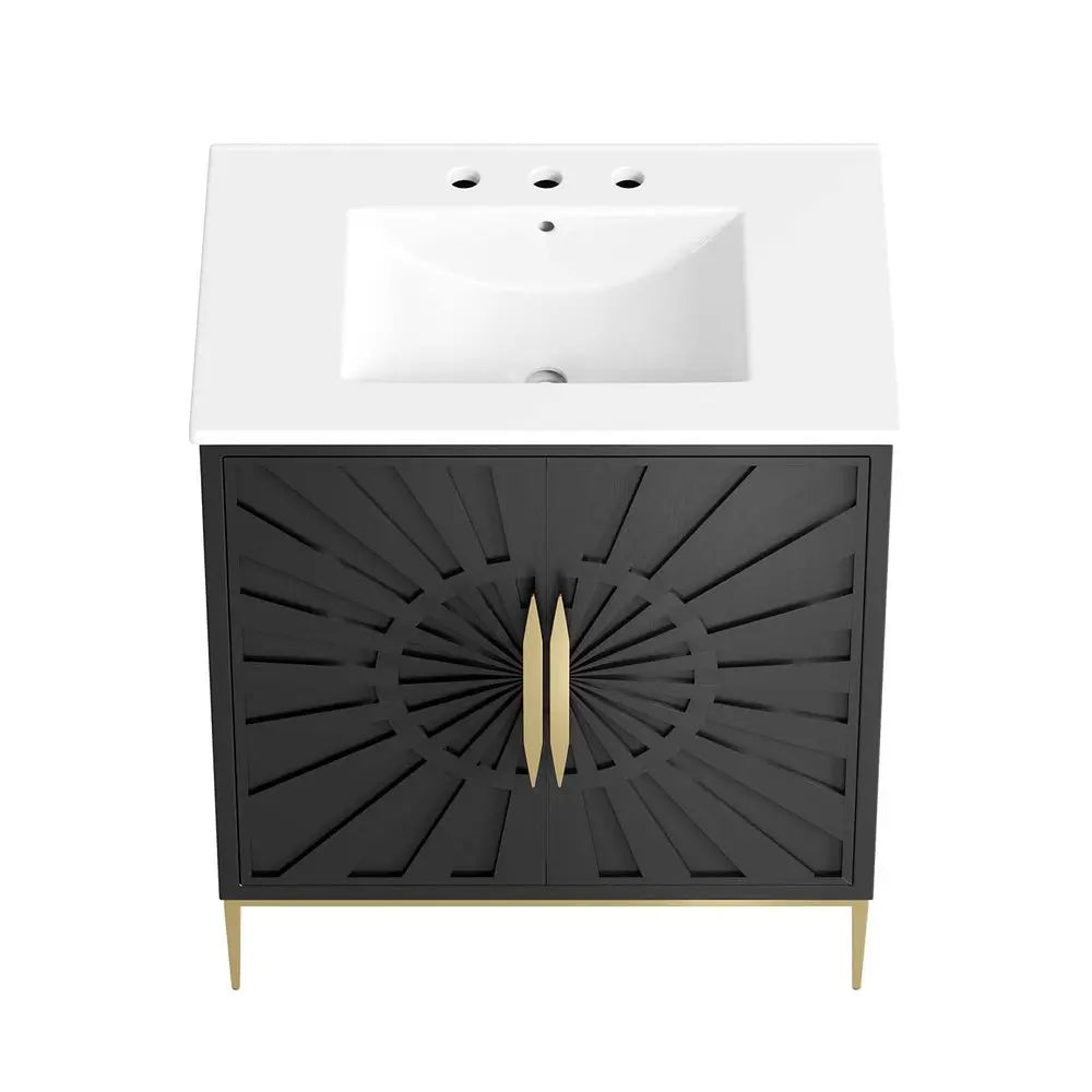 XMSJ Contemporary Bathroom Vanity Cabinet With Solid Wood Construction