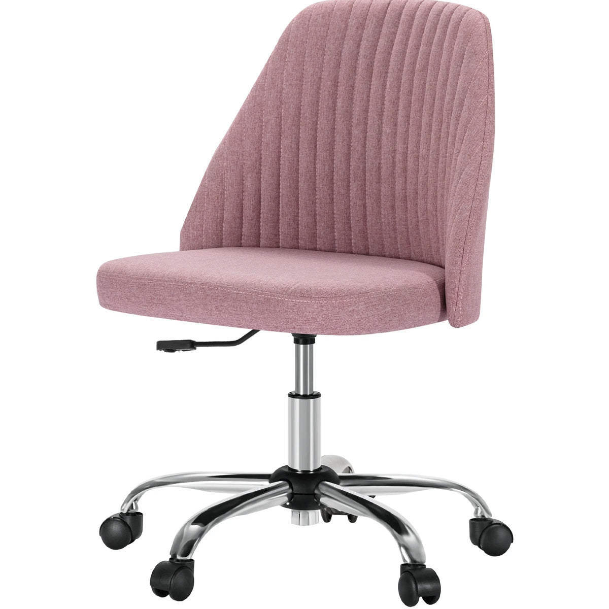 MCQ Armless Ergonomic Fabric Office Chair with 360° Swivel Rolling Adjustable Height Gaming Racing Chair For Home Office