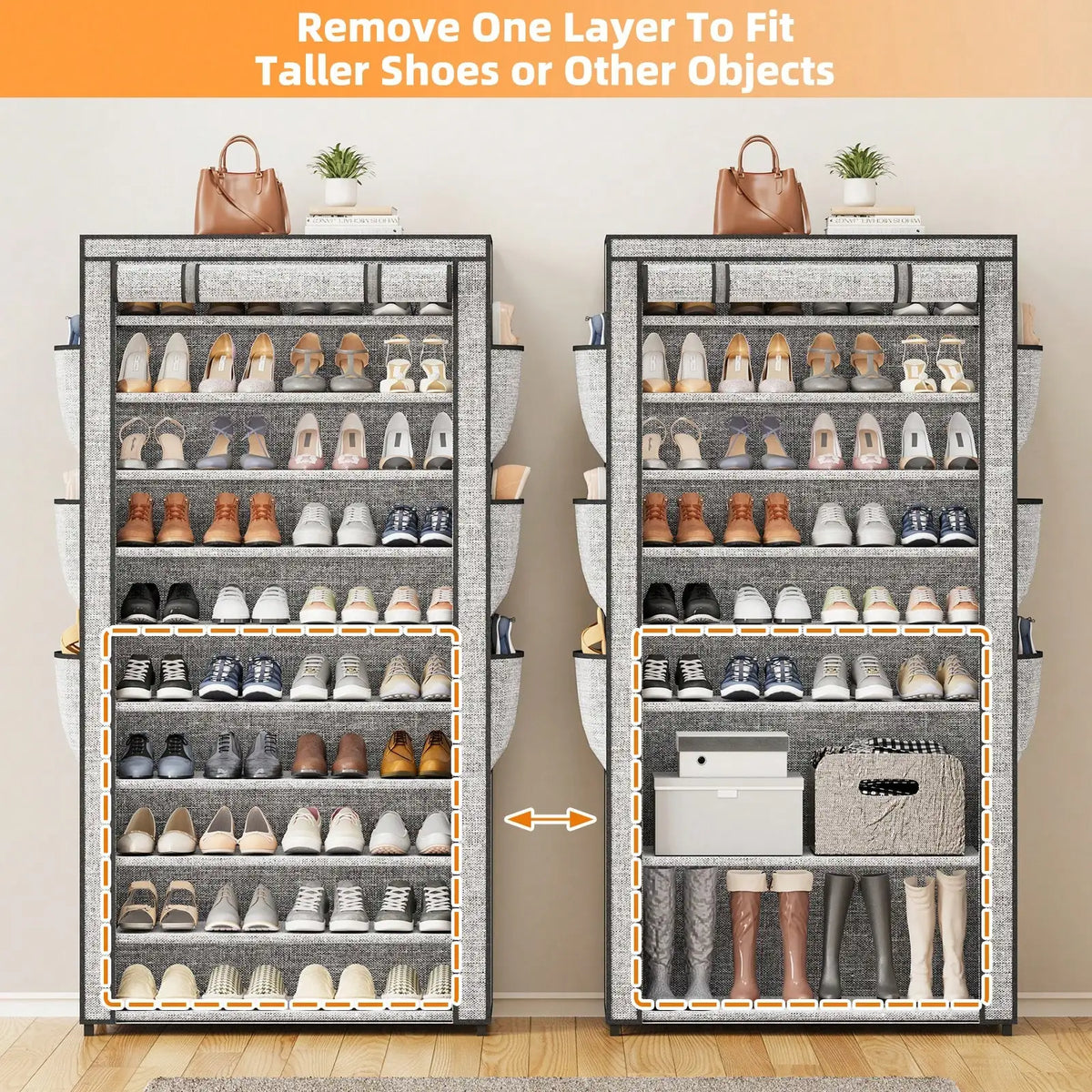 Large Capacity Dustproof Shoe Storage Cabinet For Entryway And Bedroom