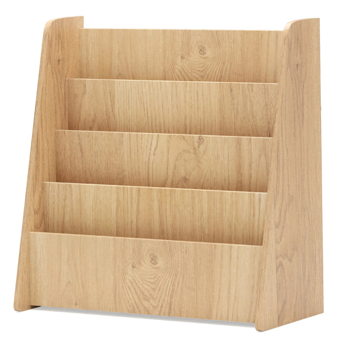 4-tier Kids Wooden Bookshelf Toddlers Book Rack w/ Deep Shelves Natural