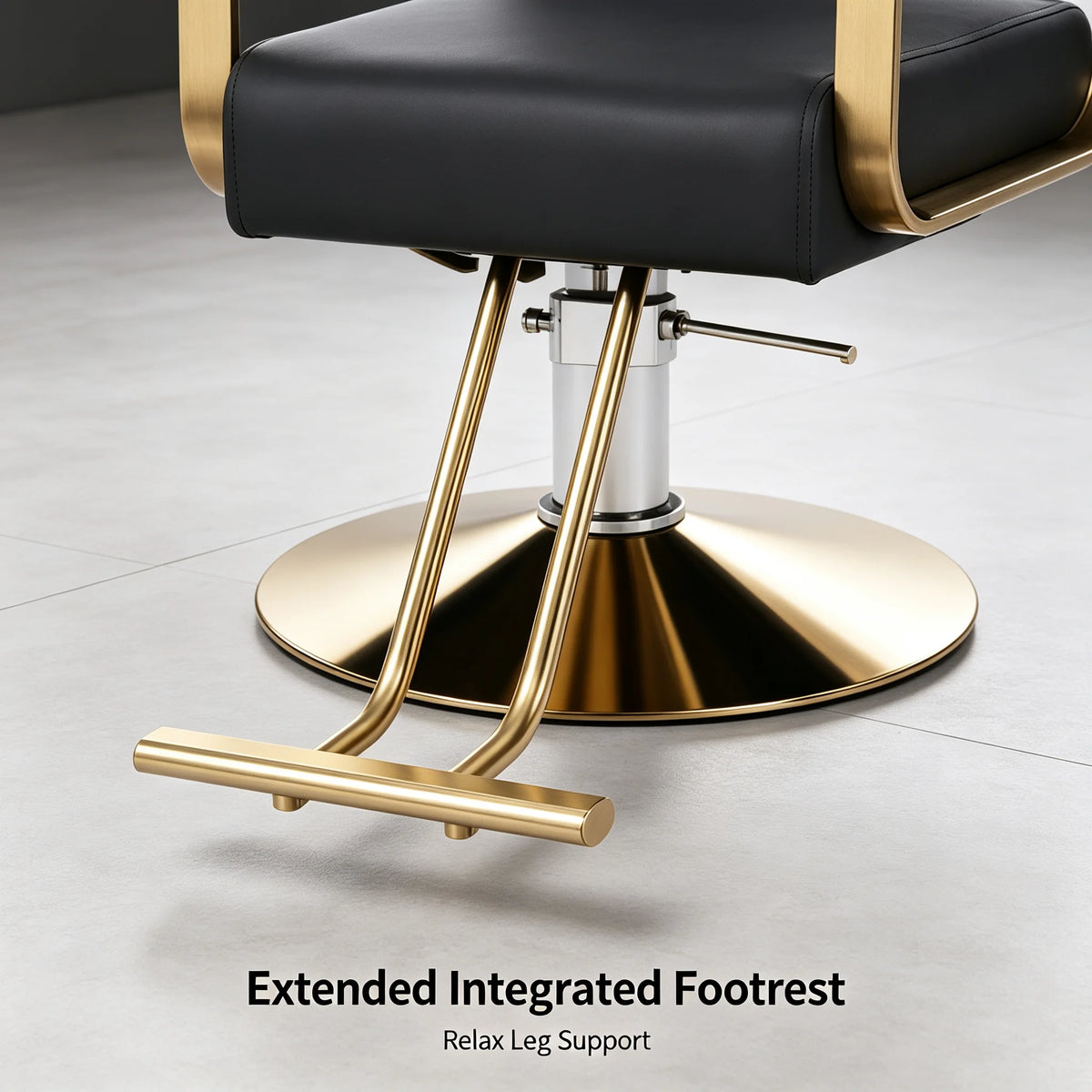 Hydraulic Rotating Salon Chair for Barbers and Stylists with Pump