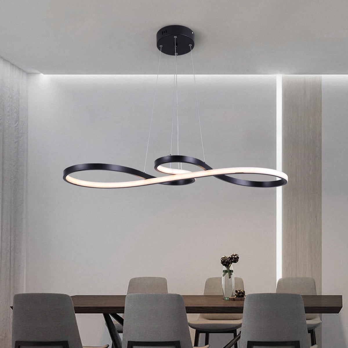 GreeLustr Modern Dimmable Acrylic Pendant LED Chandelier For Living Room