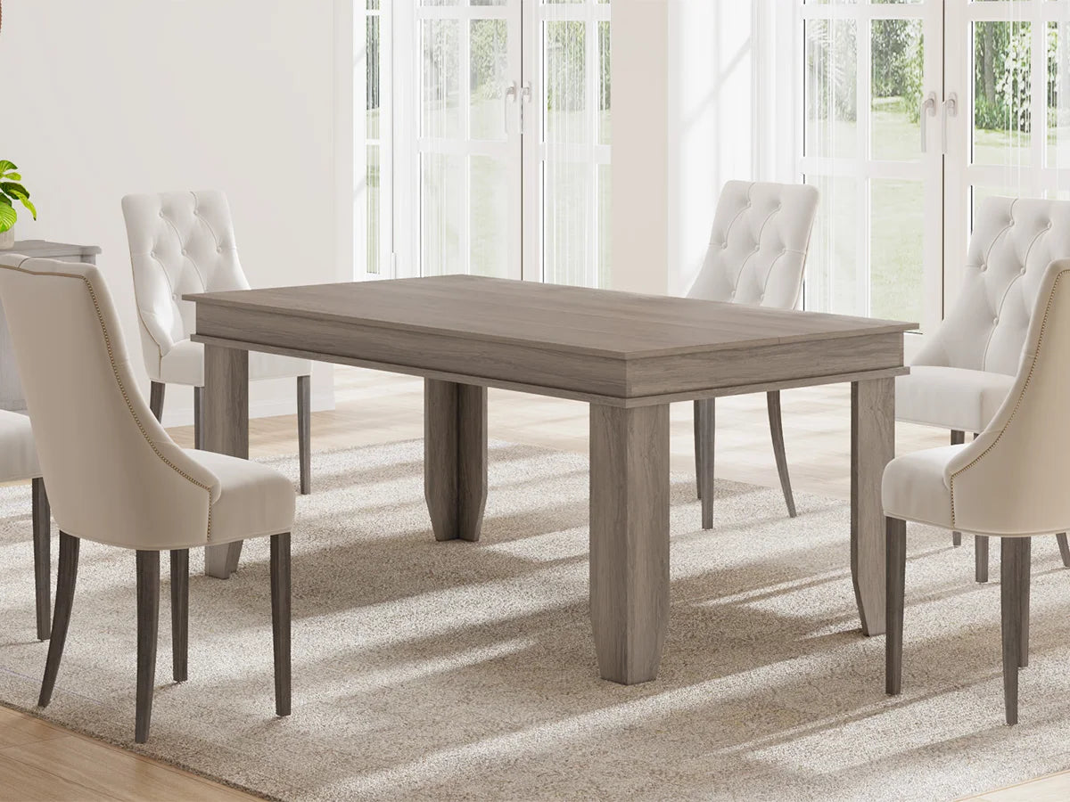 GarveeLife Farmhouse Rectangular Wood Dining Table for Family Meals