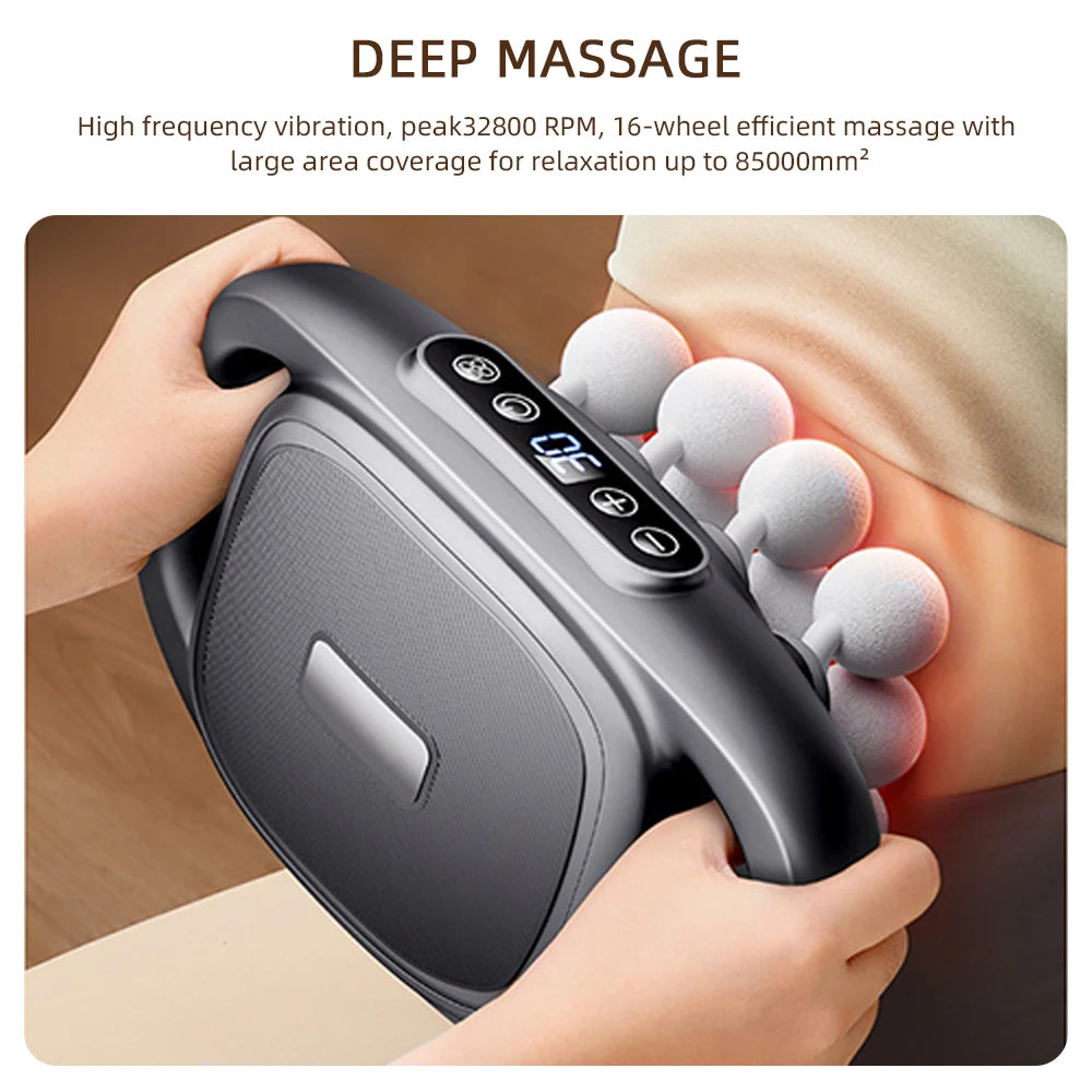 Foreverlily 16 Head Fascia Gun High Frequency Back And Waist Massage Gun