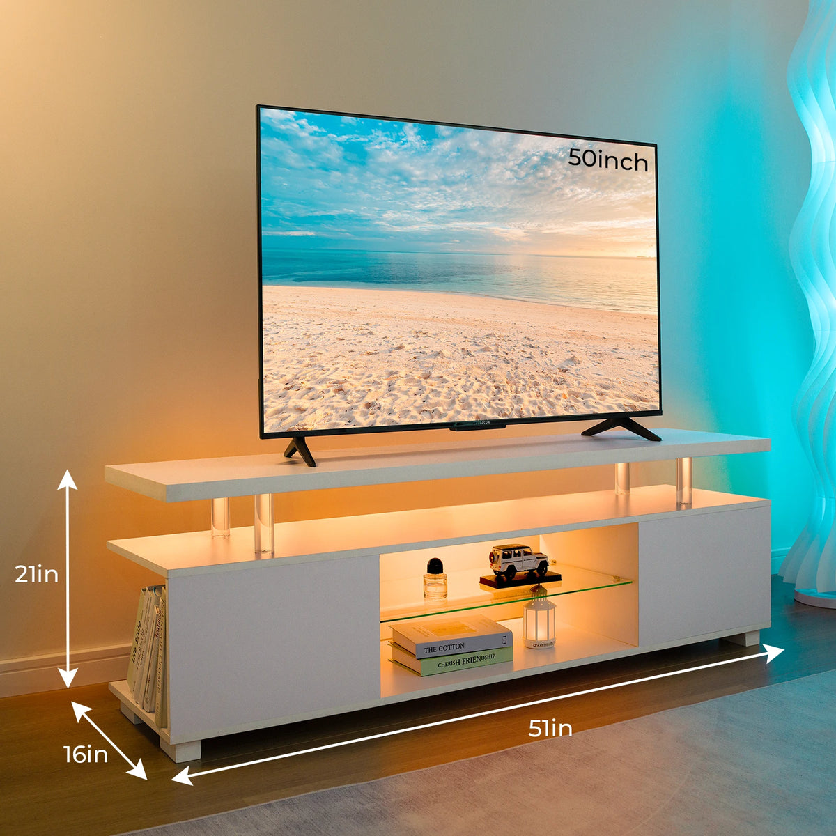 Cubehom TV Entertainment Center with Storage and Modern Design