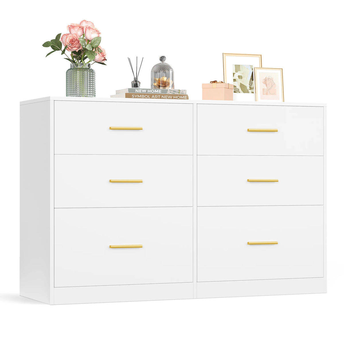 VASAGLE Custos Collection - Dresser for Bedroom, Chest of Drawers for Closet, Modern Style, TV Stand for Living Room, 6 Drawers,