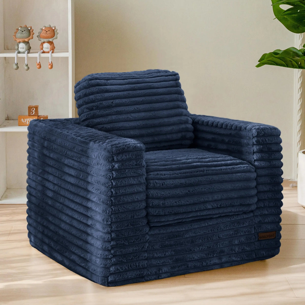 XIUWO Kids Bean Bag Chair With Pillows Faux Fur Comfort