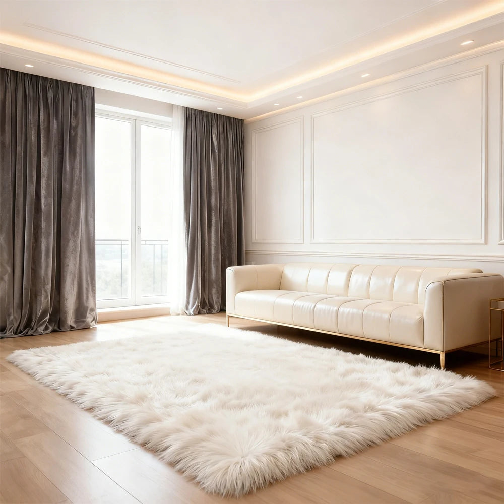 Pink Area Rugs 10x12 Fluffy Fuzzy Furry Rug for Girls Bedroom Living Room Faux Sheepskin Fur Shaggy Plush Rectangle rugs