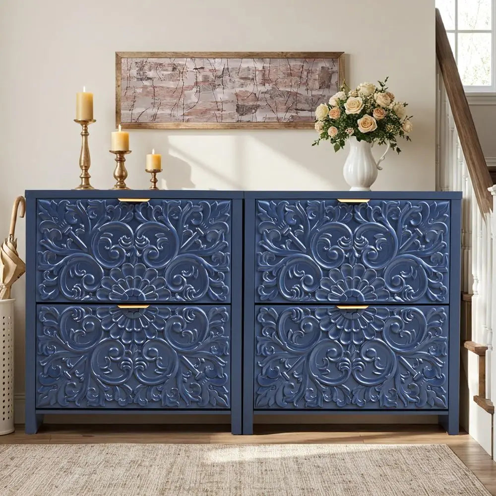 XMSJ Flip Drawer Shoe Cabinet Set With Hidden Entryway Storage