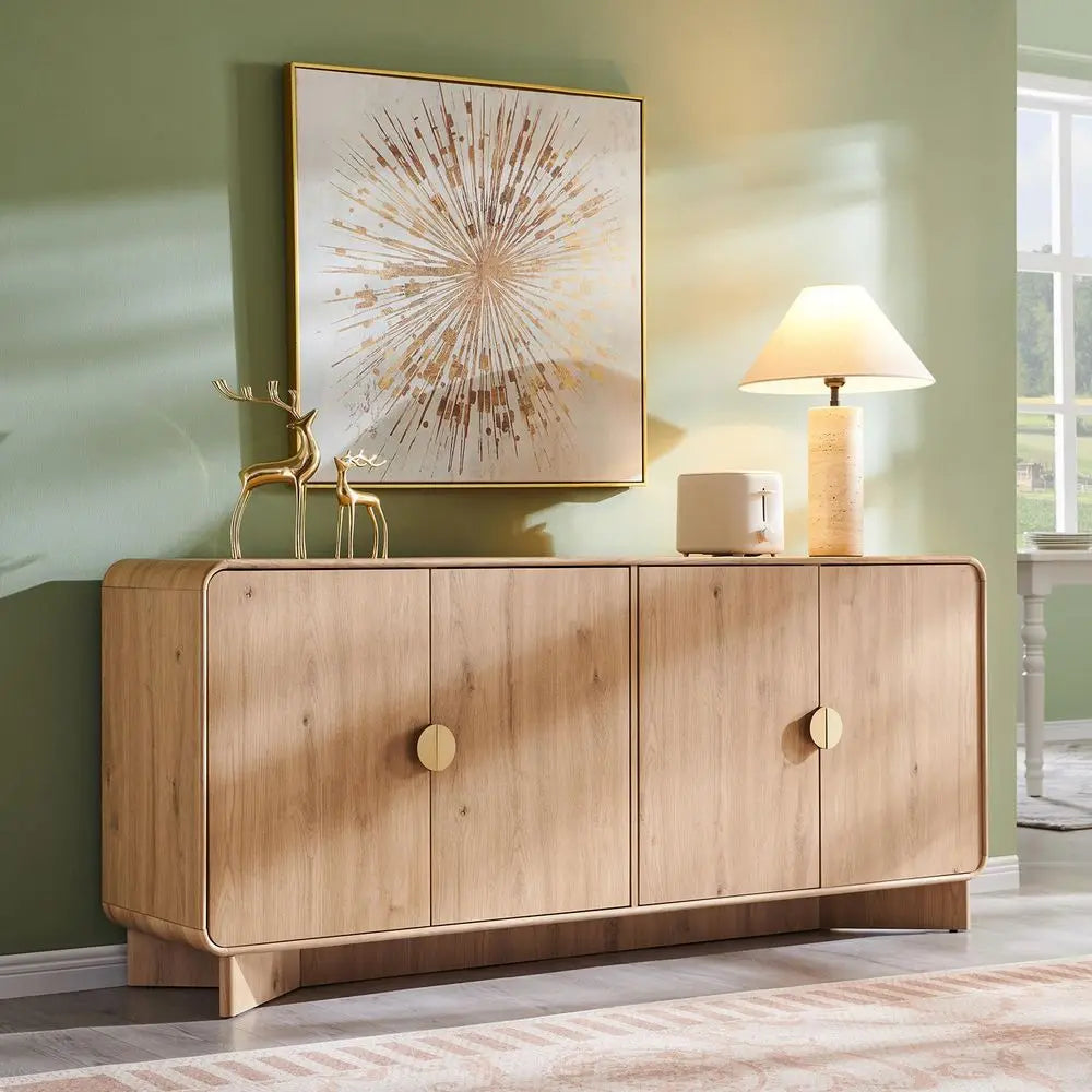 XMSJ Modern Buffet Sideboard Cabinet With Storage And Adjustable Shelves
