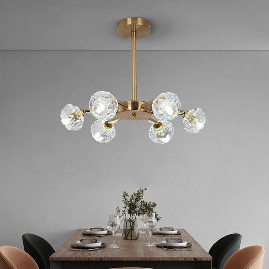 VETRULUS Modern LED Crystal Ball Pendant Light Chandelier