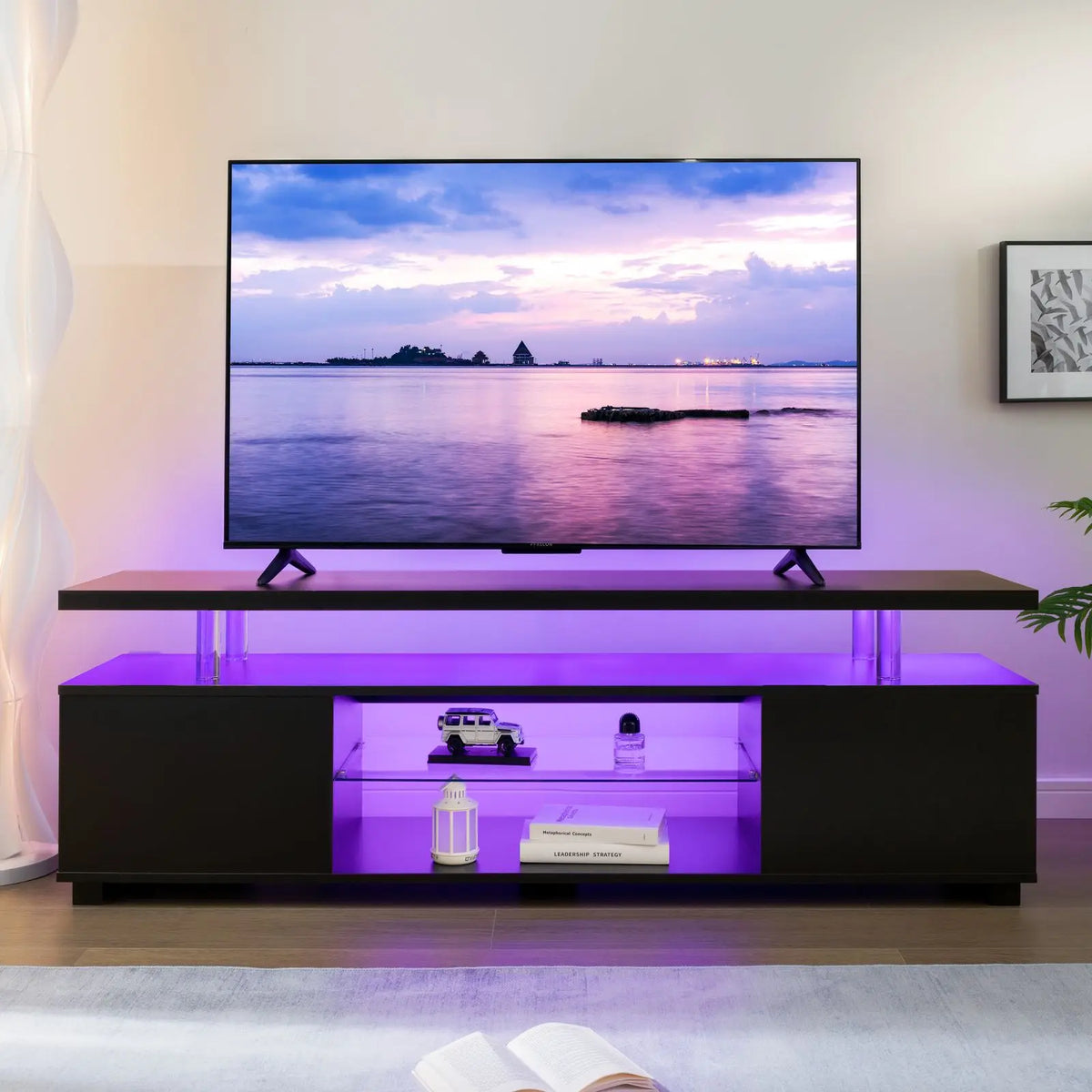 Cubehom TV Entertainment Center with Storage and Modern Design