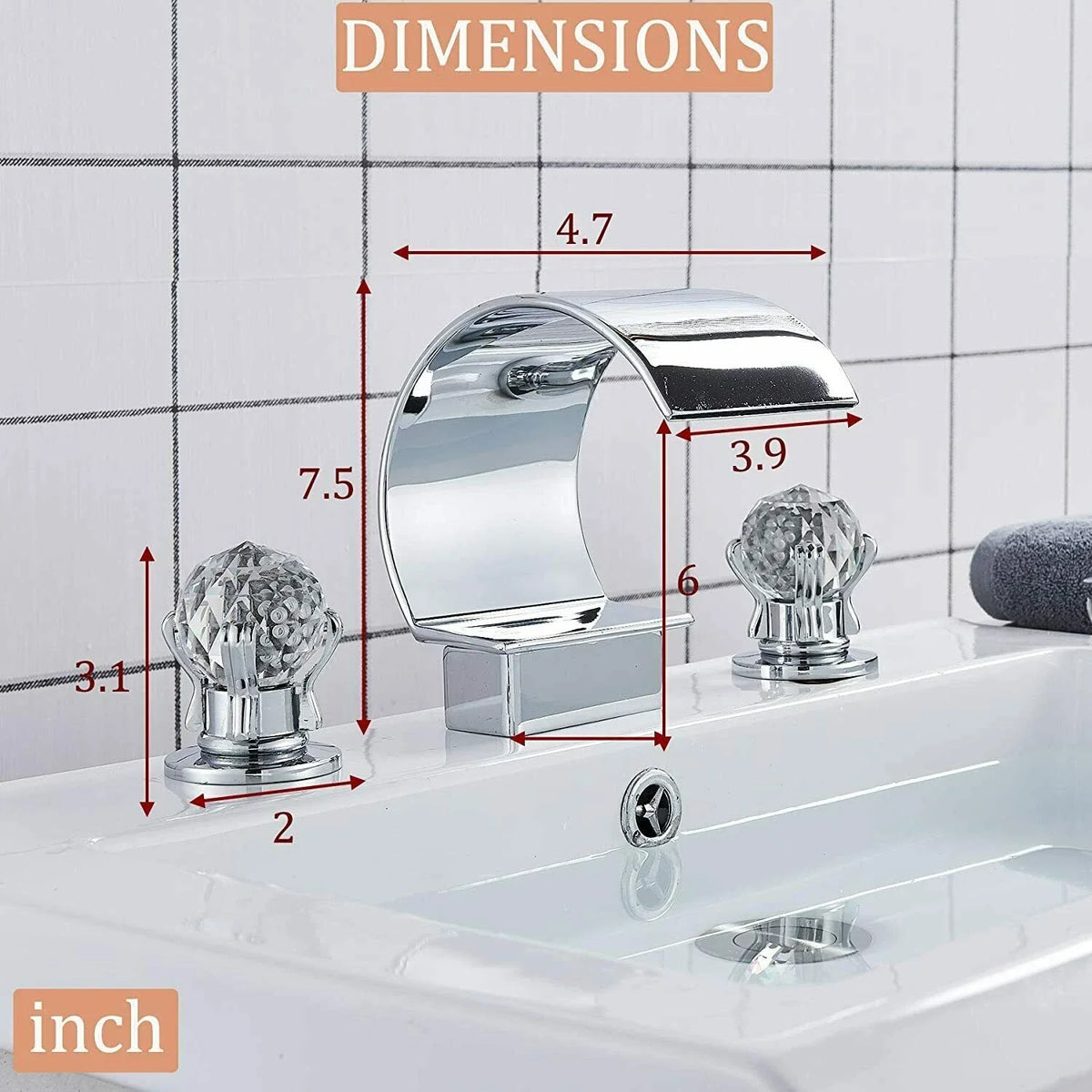 Golden Bathroom Basin Faucet Hot Cold Mixer Faucets Crystal Handle Waterfall Basin Faucet Torneira Taps Deck Mounted Sink Crane