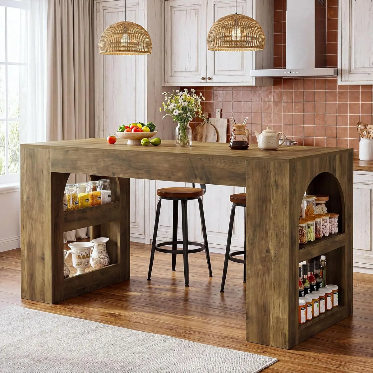 Kitchen Island With Storage Farmhouse Table For Living Rooms