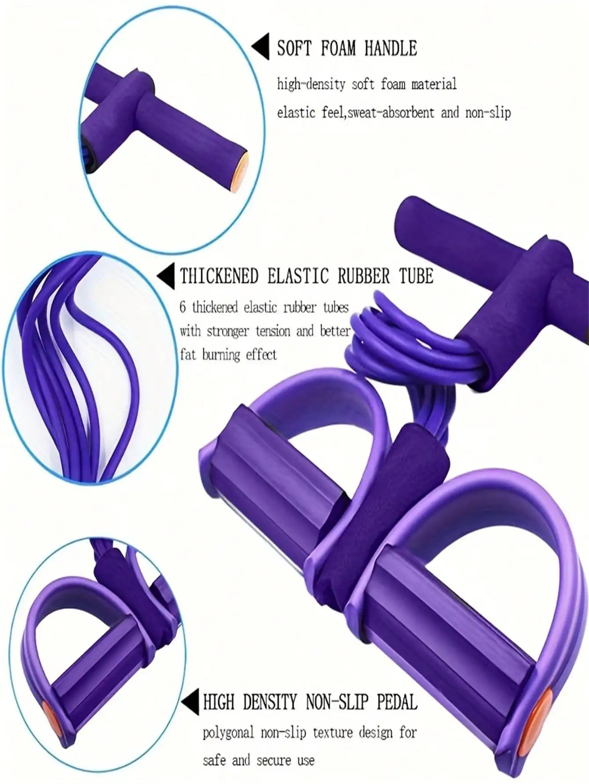 Elastic Yoga Stretch Resistance Bands Six Tube Set For Core Training
