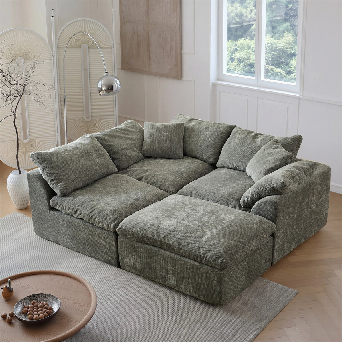 Yeflixvrau Modern Modular Sectional Sofa With Deep Seat Cushions