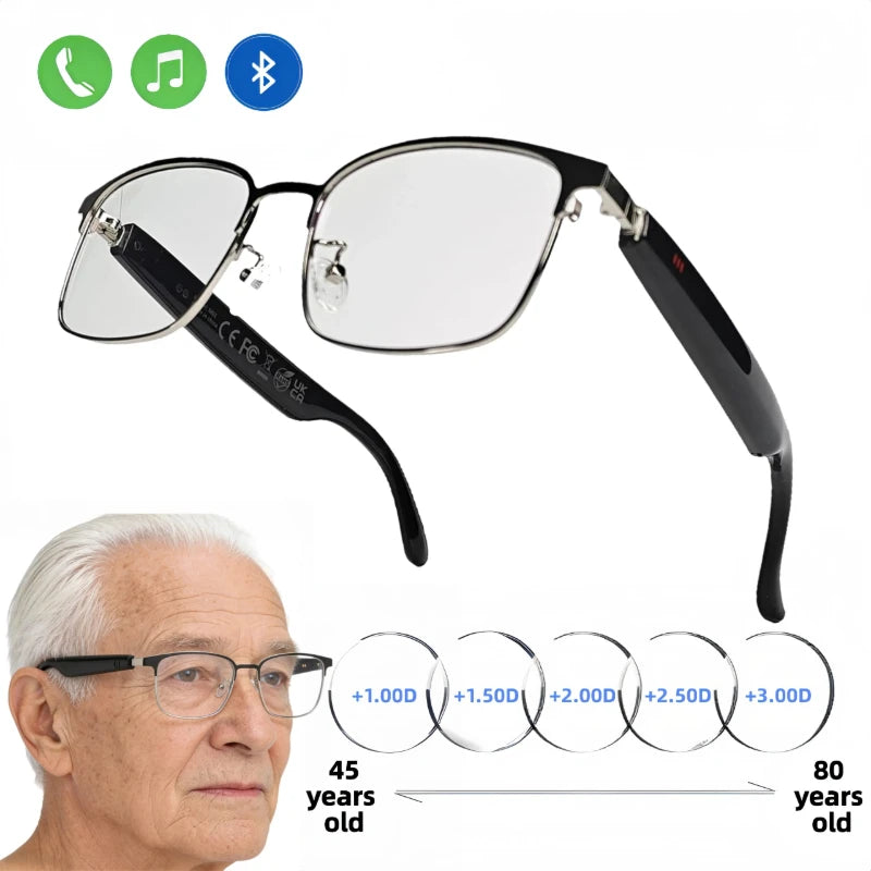 VUB Bluetooth Audio Reading Glasses For Blue Light Blocking