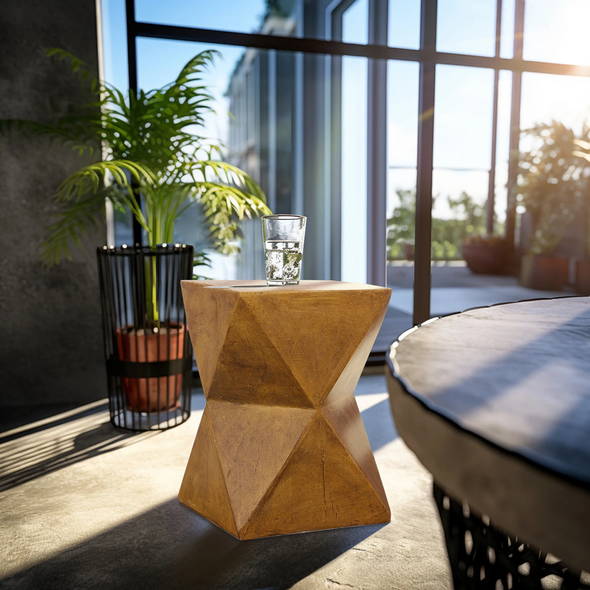 Modern Concrete Accent Side Table for Outdoor Patio Stylish End Table to Enhance Home Decor