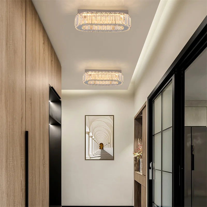 GreeLustr Indoor K9 Crystal Oval Ring LED Pendant Lamp Chandelier